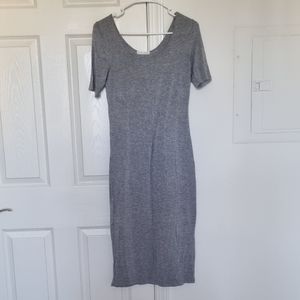 Grey midi bodycon dress🌚
